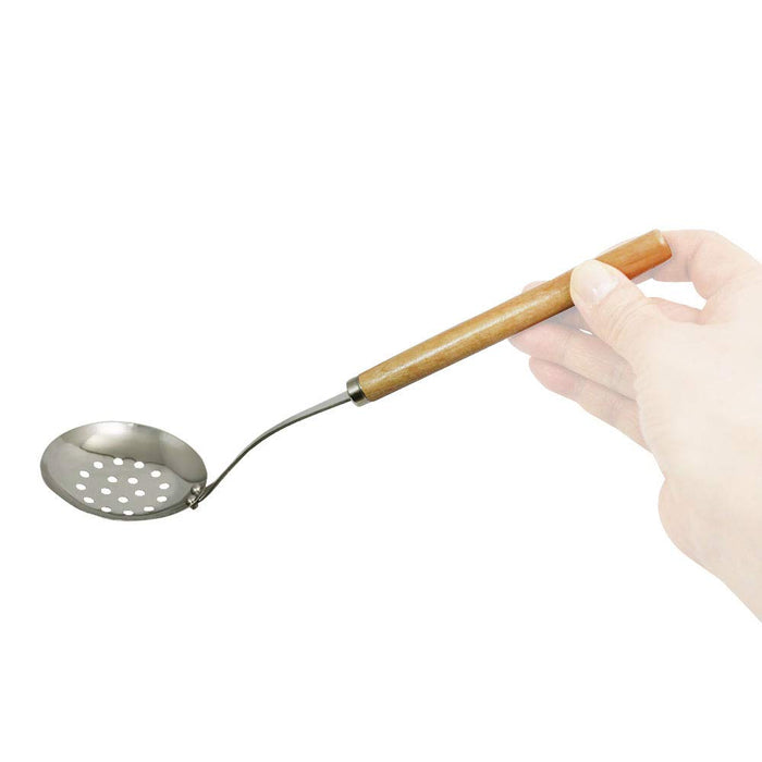 Kai Corp Wooden Pattern Tabletop Perforated Ladle Japan