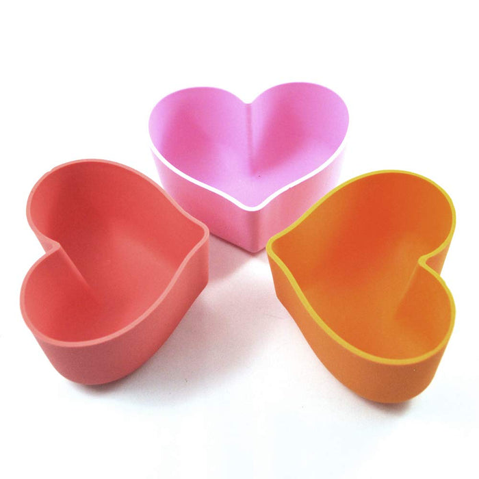 Kai Corp DL6356 Heat-Resistant Silicone Cup 3pcs Heart Large