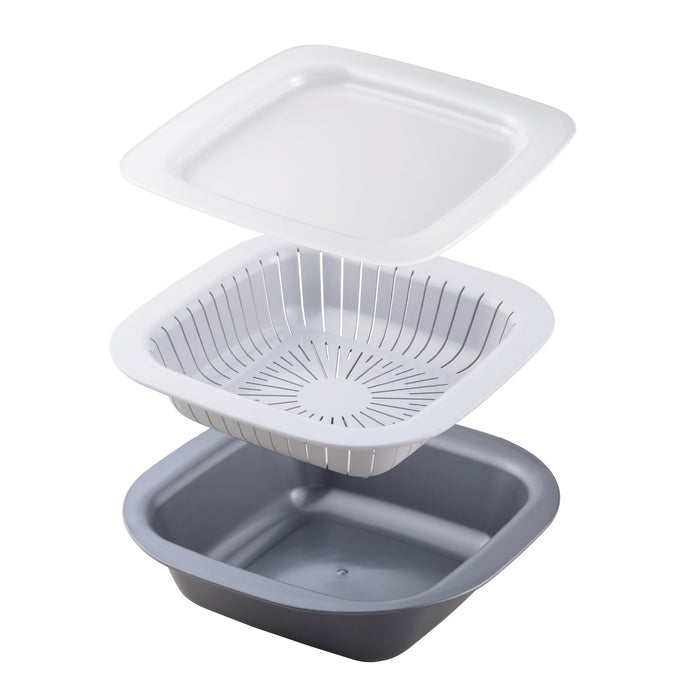 Kai Corporation 烹饪容器 浅漏勺 深食物储存沥水器 Dh3146