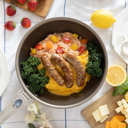 Penta 24Cm X 5.3Cm Shallow Frying Pan - Champagne Gold, IH & Gas Compatible-Kiichin - The #1 Place for Japanese Goods in Your Hand!