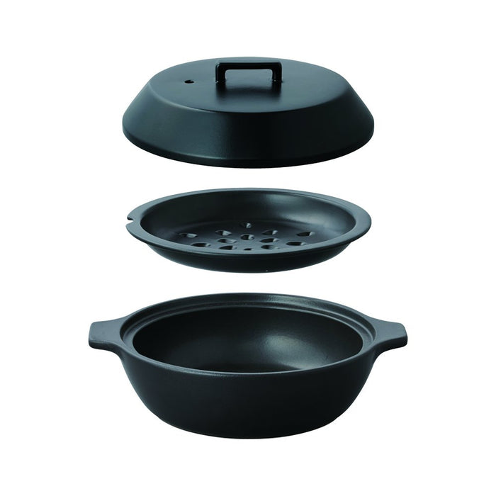Kinto Kakomi Ih Clay Pot 1.2L Black - Authentic Japanese Cookware
