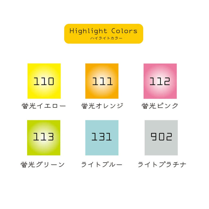 Kuretake Water-Based Pen Set - Zig Clean Color Dot Highlight (Tcsd-6100/6Vc)-Kiichin - The #1 Place for Japanese Goods in Your Hand!
