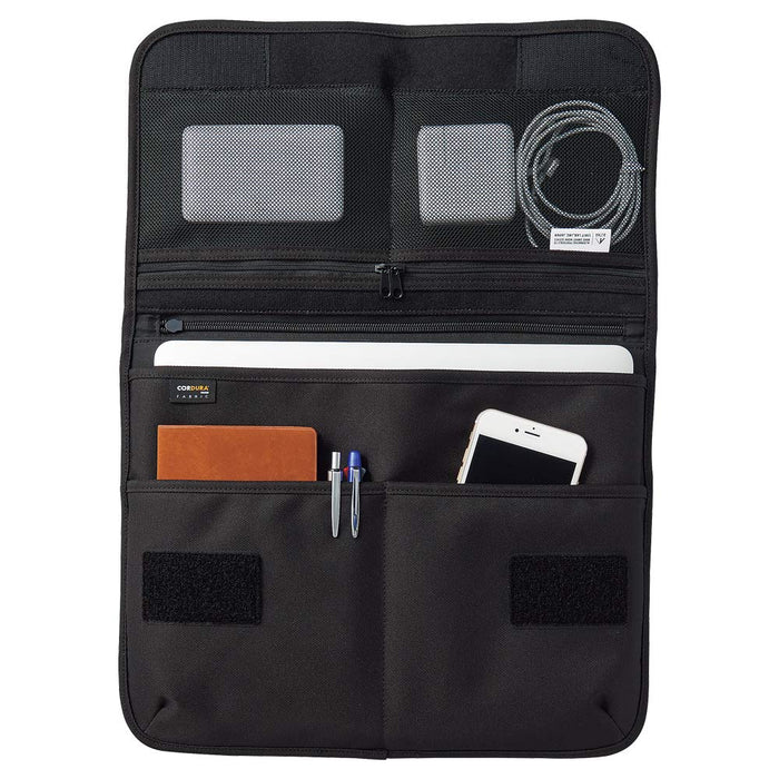 Lihit Lab Cordura Flat Pouch L Black A7768-24 - Premium Japanese-Made Organizer