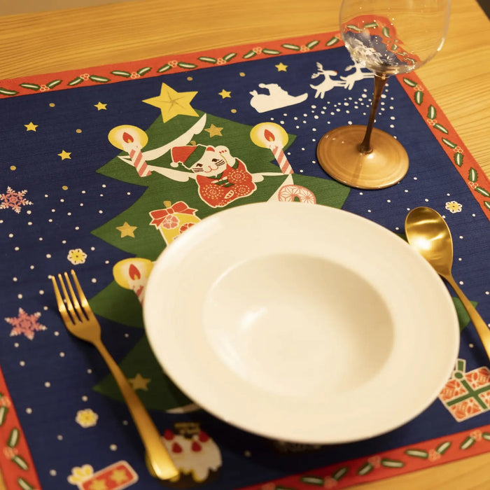 Maeda Senko Cotton Furoshiki Bento Lunch Cloth - Festive Christmas Wrap