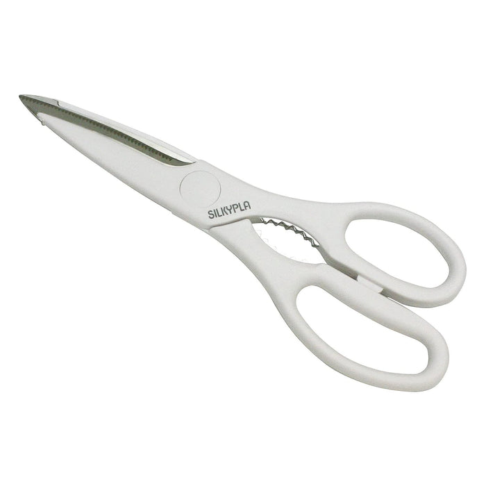 Marusho Silky Stainless Steel Antibacterial Kitchen Scissors - White