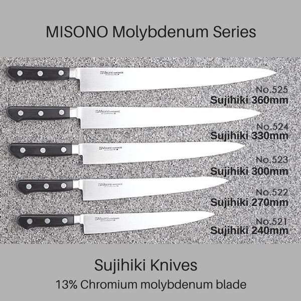 Misono 240mm Sujihiki Knife - Premium Molybdenum Blade