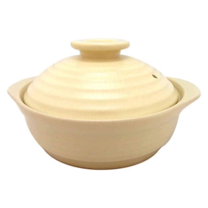 Miyawo Thermatech Ceramic Induction Donabe Casserole 10-Go - Beige Premium Ceramic Induction Cookware