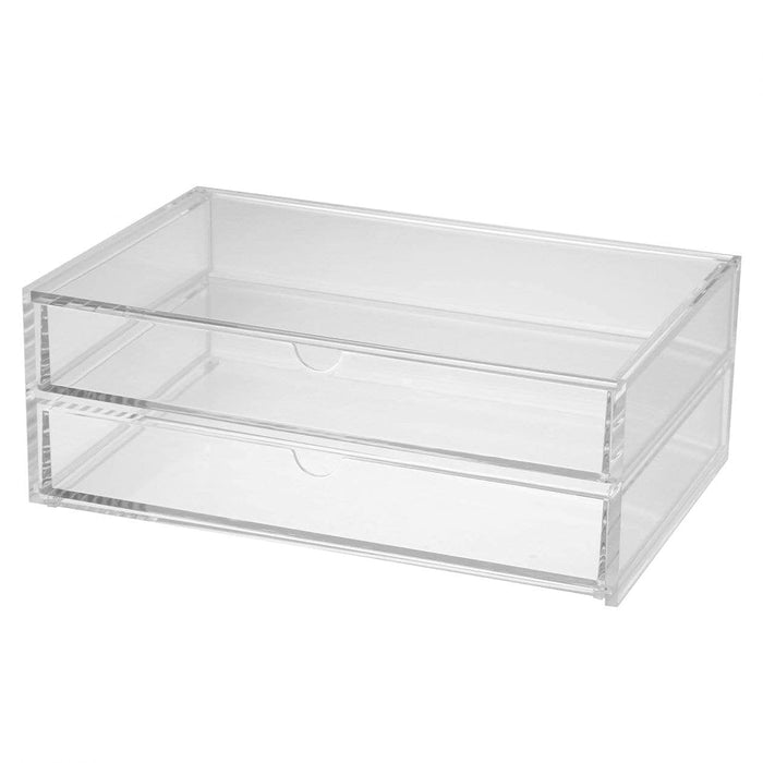 Mujirushi Ryohin 82998290 Acrylic Case 2-Tier Drawer with Lid - 25.5x17x9.5cm