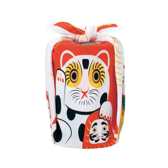 Musubi Furoshiki 48Cm Maneki Neko Kohaku - Made In Japan 20464-105