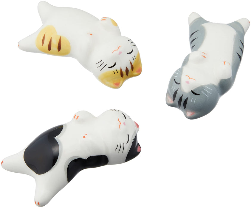 Craftsman House Nekomachi Cat Chopstick Rest Set - Aomuke Trio