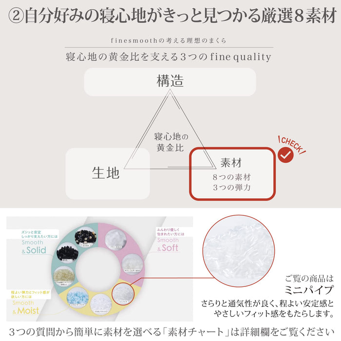 Nishikawa 日本迷你管枕 - 可水洗、透氣、彈性、可調節、細緻光滑 白色