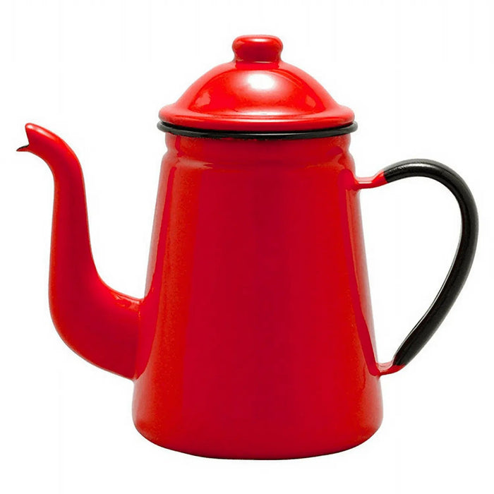 Red Enamel Coffee Pot #11 by Noda Horo - Premium Quality for Coffee Lovers