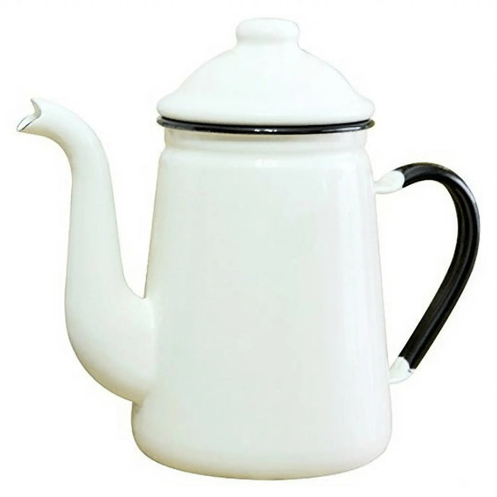 Noda Horo Enamel Coffee Pot #11 - White Stylish and Functional Kitchen Essential