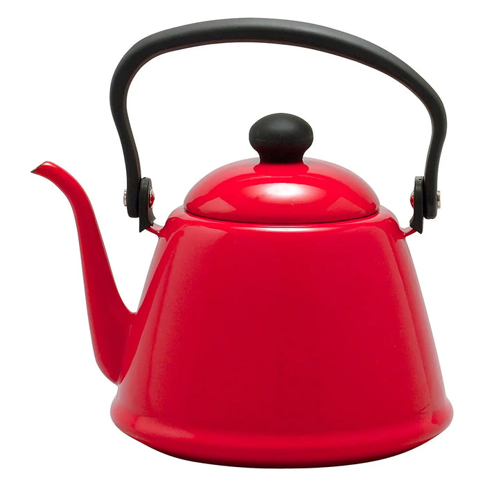 Noda Horo 2L Red Enamelware Induction Pour Over Kettle