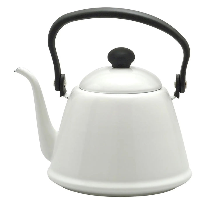 Noda Horo 2L White Enamelware Induction Pour Over Kettle