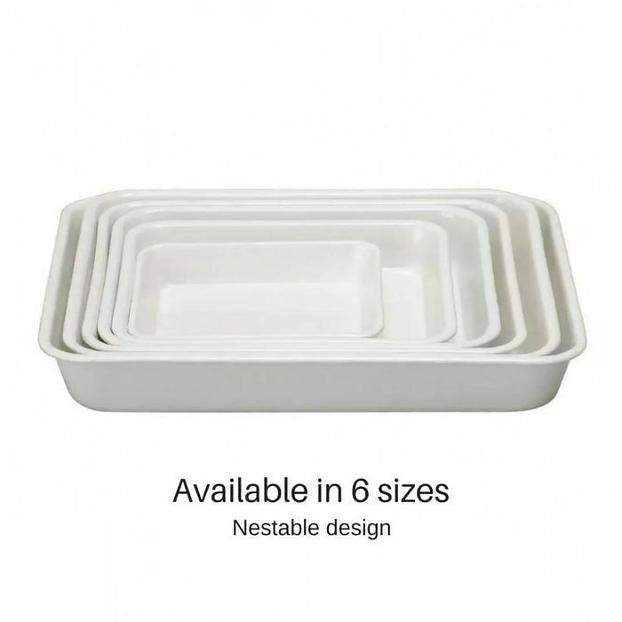 Noda Horo White Series Enamel No.12 Nestable Baking Tray for Meal Prep