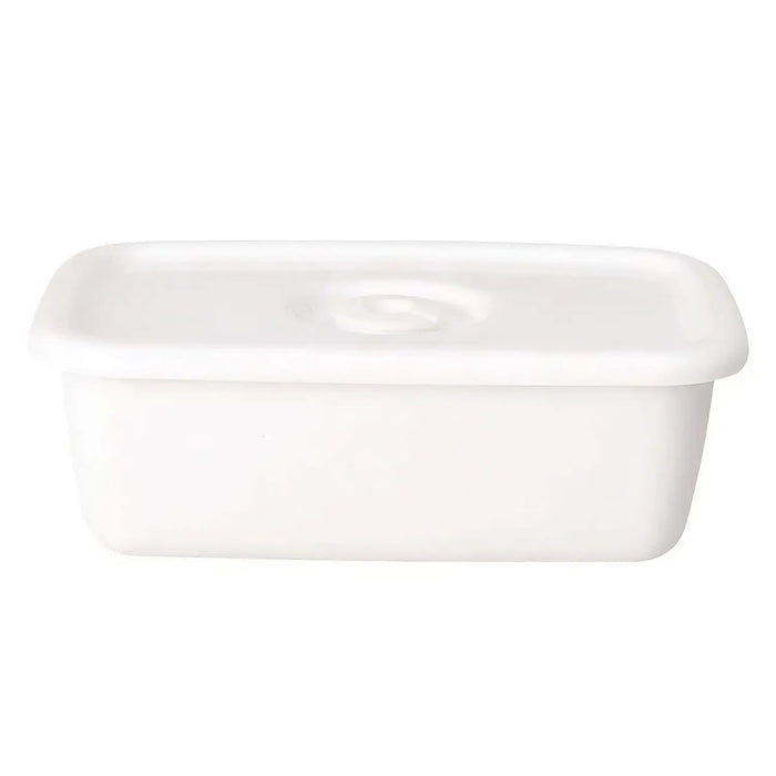 Noda Horo Enamel Rectangle Deep Food Containers - Sealed Lid for Fresh Storage