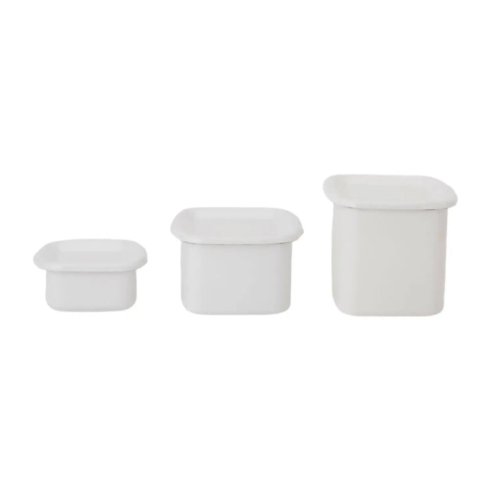 Noda Horo Enamel Square Food Containers with Lid - Small Size