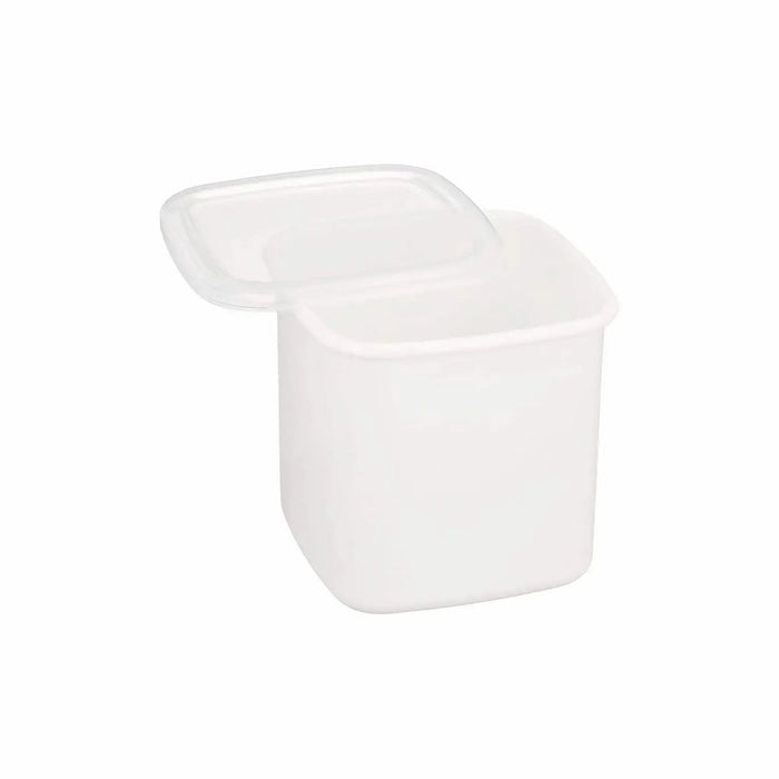 Premium Enamel Square Food Containers With Lid - Noda Horo White Series