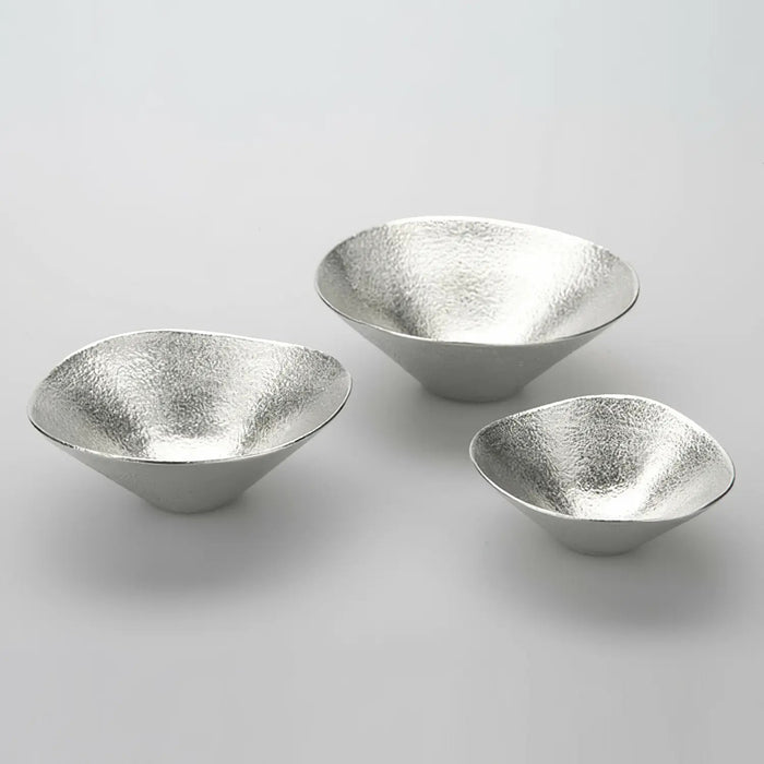 Nousaku Tinware Small Bowl - Exquisite Kuzushi Yugami for Delightful Dining