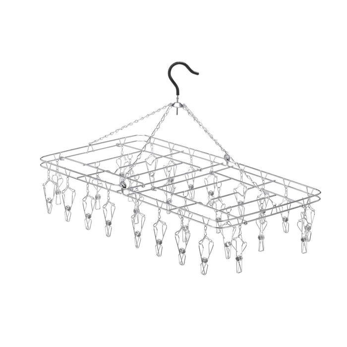 Ohki Works (Ohki) Japan Stainless Steel Hanger DL 00381-4 Silver 59.5x35xH40cm - Tangle-Free