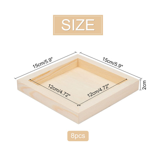 Olycraft 8-Piece Canvas Art Supplies Wooden Drawing Board, Pine Tree Frame, Square Wood Frame, Unfinished Clay Art Crafts Room Decoration-Kiichin - The #1 Place for Japanese Goods in Your Hand!