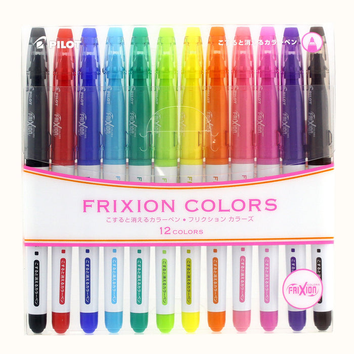 Pilot Frixion 可擦彩色簽字筆 - 12 色，日本製造