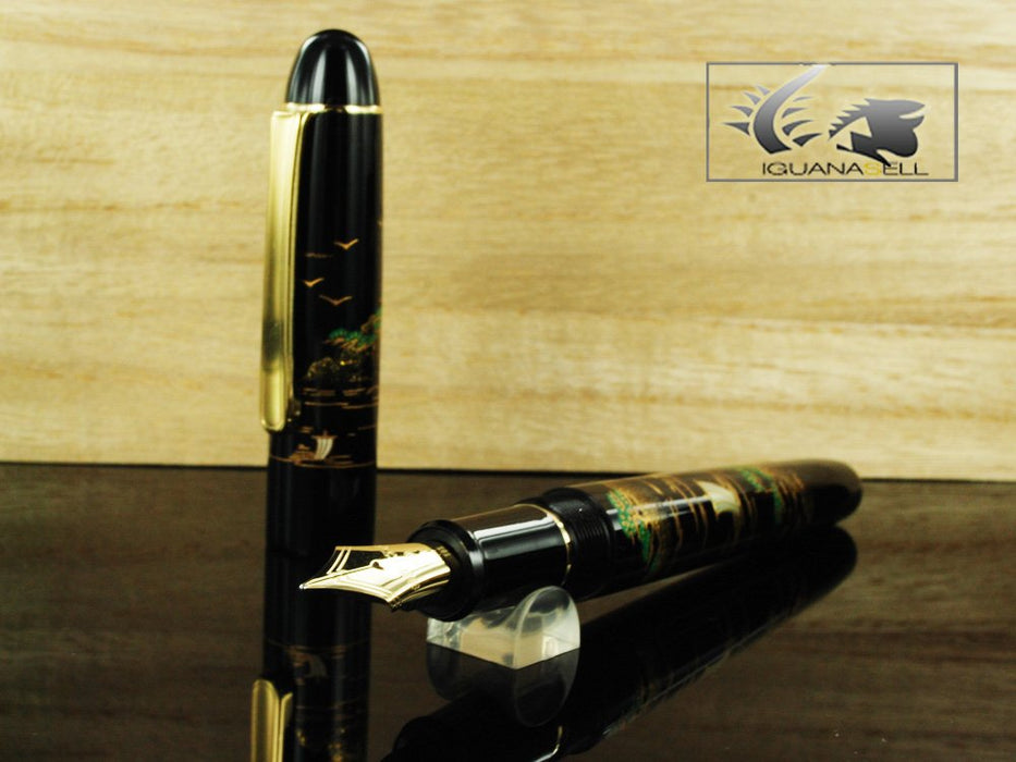 Platinum Kagadaira Makie Sansui 14K Fountain Pen - Pnb-30000B-84-M