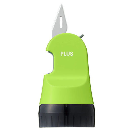 Plus Japan Green Personal Info Protection Stamp with Cardboard Cutter & Box Opener [Disposable Type]-Kiichin - The #1 Place for Japanese Goods in Your Hand!