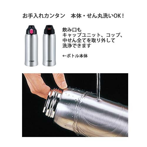 Tiger Thermos Japan Sahara Blue Flower Mbo-E100-A 1L Stainless Steel Water Bottle