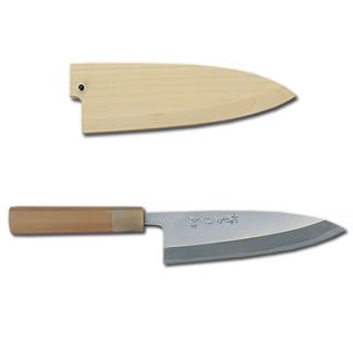 Sakai Takayuki Yasugi White Steel #2 Deba Knife 150mm Saya Cover