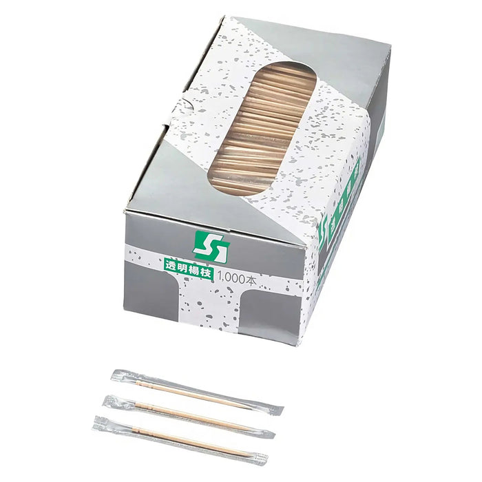 Sato Trading Wood Youji Toothpicks - 1000 Count, Clear Wrappings, Made in Japan