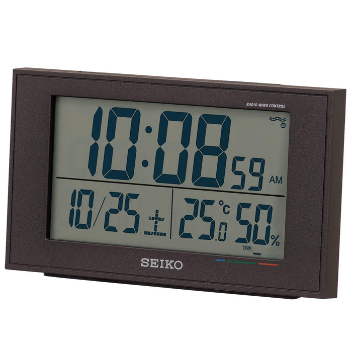 Seiko Digital Alarm Clock with Calendar, Temperature, and Humidity Display