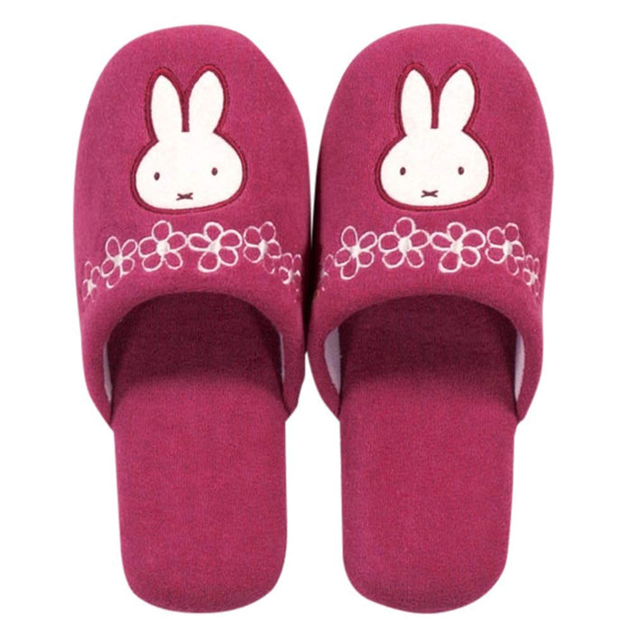 Senko Miffy Pink Floral Slippers - Japanese Size 24Cm - 61273