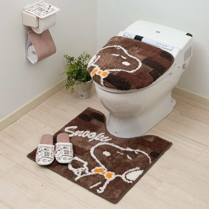 Senko Japan Snoopy Toilet Lid Cover Cleaning Brown Character 65182 - User-Friendly Toilet Lid Cover