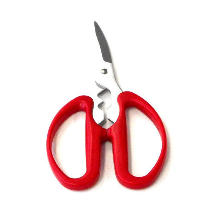 Shimomura Kougyou KSH-01 Crab Spa Kitchen Shears Japan Made Niigata Tsubame-Sanjo Silver/Red