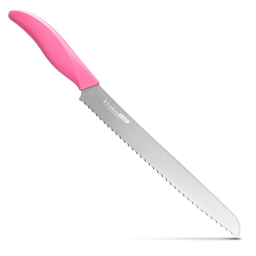 Shimomura Kougyou 220mm Pink Vcn-07P Bread Knife Japan Molybdenum Vanadium Steel Dishwasher Safe-Kiichin - The #1 Place for Japanese Goods in Your Hand!