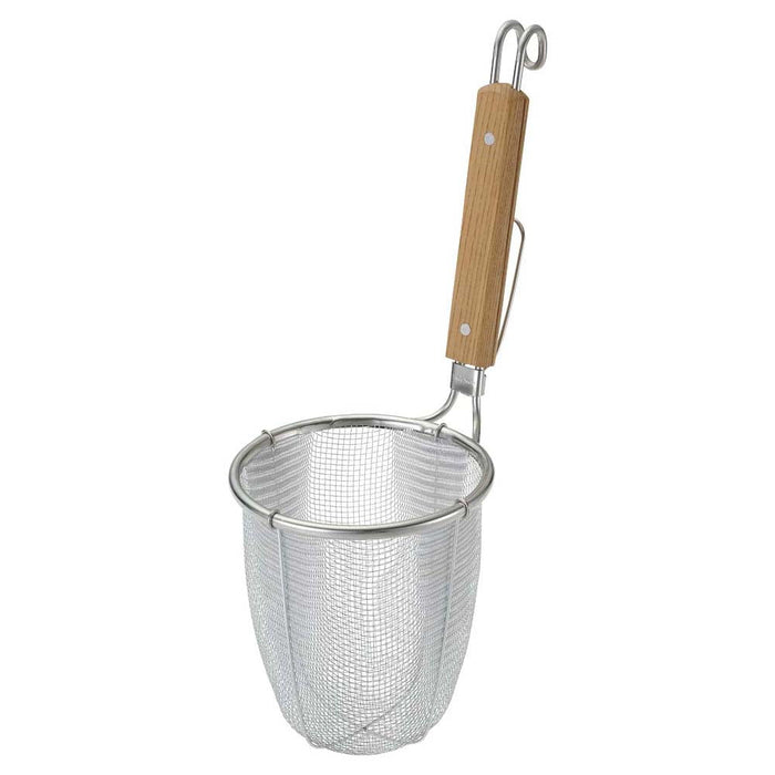 Shinetsu Works Japan Stainless Steel Ramen Tebo - Heavy-Duty Noodle Strainer 16 Mesh