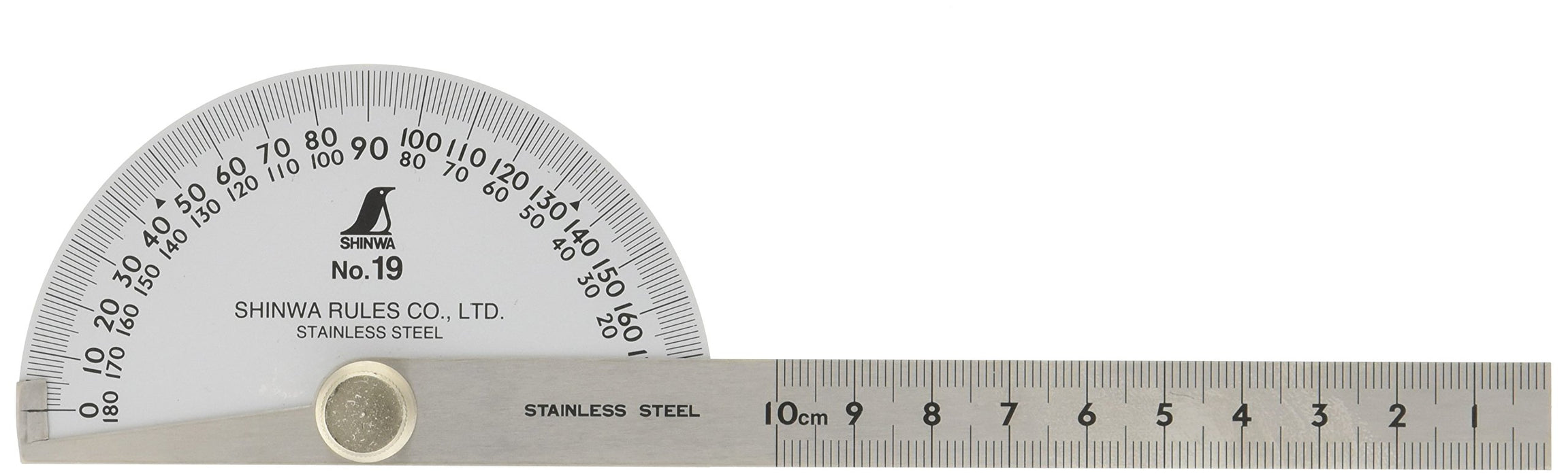 Shinwa Measurement Silver Protractor No.19 62480 - High-Quality Japanese Made Tool