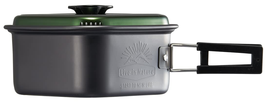 Skater Aluminum Square Pot Ramen Cooker 1.2L Anc1-A Green Outdoor Camping