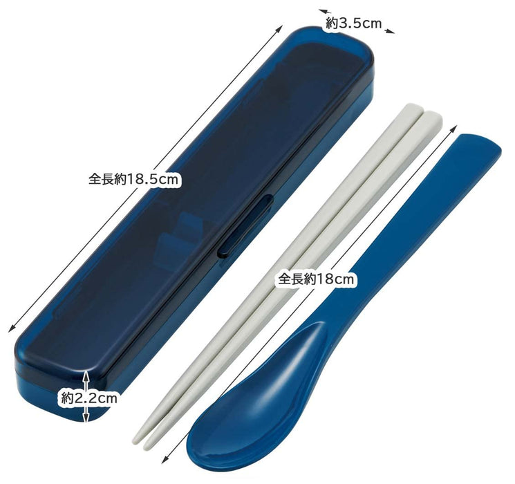 Skater 18cm Spoon Chopsticks Box CAC1AAG-A Antibac Ocean Blue for Adults Women