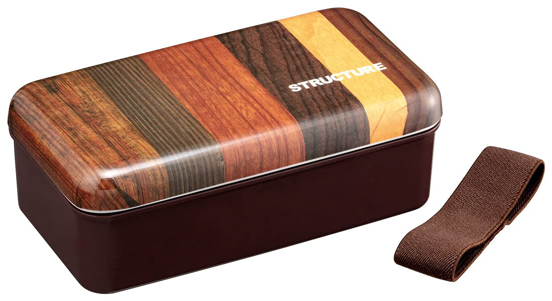 Skater 870ml Bento Box Wood Grain Brown SLLB9M-A