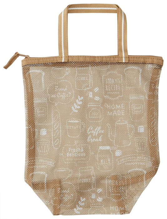 Skater Japan Veggie Net Storage Bag M 25X27X12Cm Cafe Nv2-A