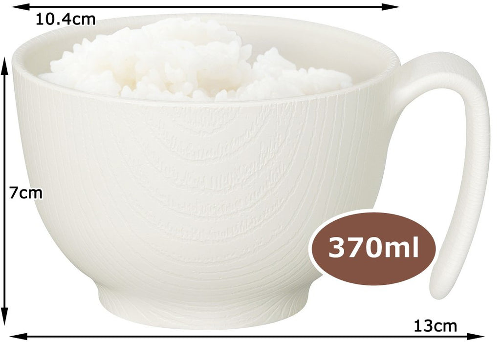 Skater Woodgrain Tea Bowl 370ml w/ Handle Cream Japan NBL1H