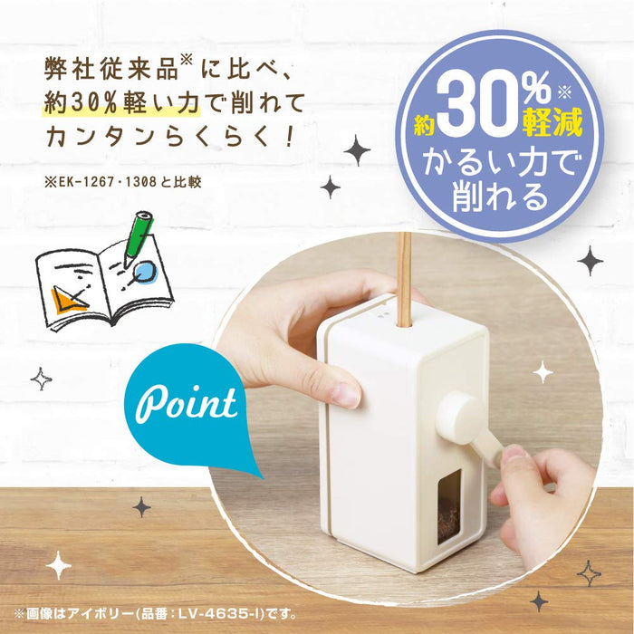 Sonic Japan Toppin Manual Pencil Sharpener - Slim Ivory (LV-4635-I)