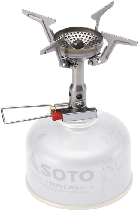 Soto Japanese Single Burner Camping Stove with Storage Pouch - Amicus Sod-320