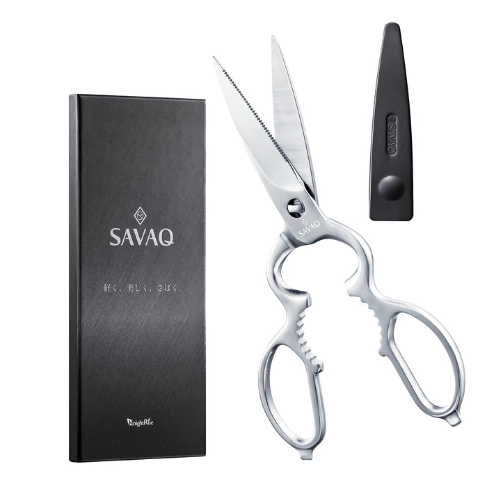 Savaq Professional Chef Supervised Kitchen Scissors - Japan Made, Stainless, Dishwasher Safe