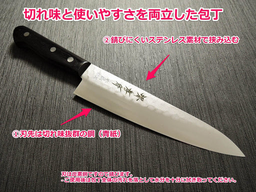 Takayuki Sakai Gyuto Aogami 180mm 07200 Sharp & Rust Resistant-Kiichin - The #1 Place for Japanese Goods in Your Hand!