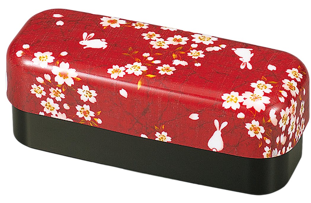 Tatsumiya Sakura Usagi Japanese Bento Box - Red 18.8X7.5X7