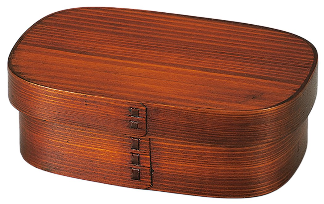 Tatsumiya 1-Tier Bento Box 700ml - Japanese Wooden Lacquer Brown